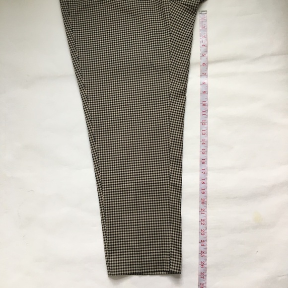 J Jill Plaid Checkered Cotton Ankle Pants Black Brown Size 18 - Picture 16 of 17